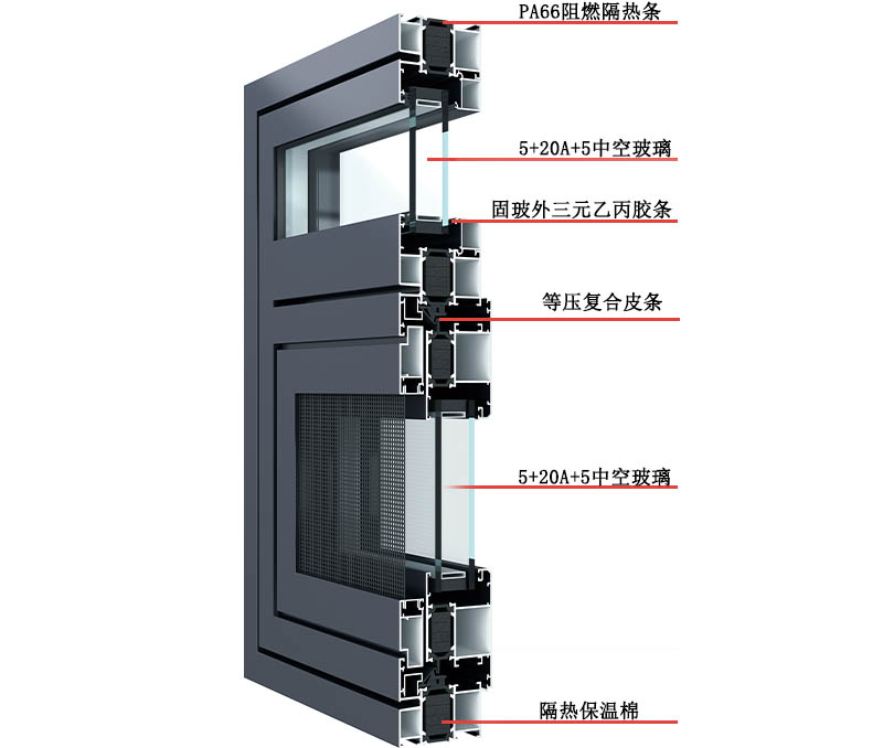 65斷橋雙內(nèi)開(kāi)窗型材